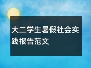 大二學(xué)生暑假社會實踐報告范文