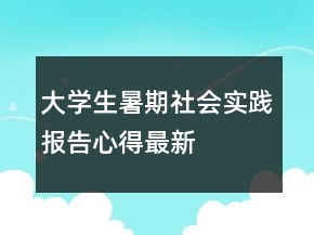 大學(xué)生暑期社會(huì)實(shí)踐報(bào)告心得最新