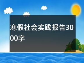 寒假社會實踐報告3000字