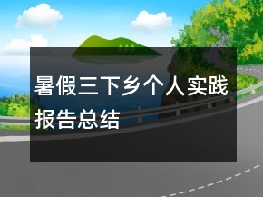 暑假三下鄉(xiāng)個(gè)人實(shí)踐報(bào)告總結(jié)