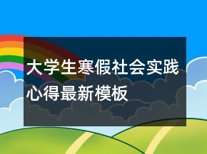 大學(xué)生寒假社會實踐心得最新模板