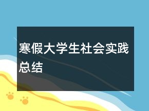 寒假大學生社會實踐總結