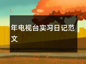 年電視臺實習日記范文