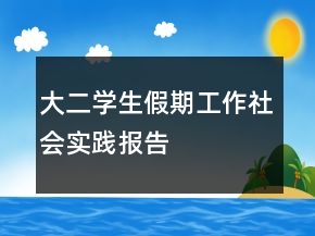 大二學生假期工作社會實踐報告