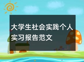大學(xué)生社會(huì)實(shí)踐個(gè)人實(shí)習(xí)報(bào)告范文
