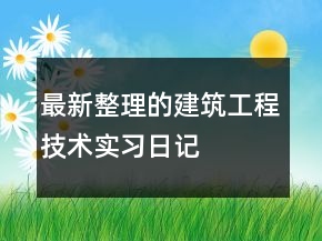 最新整理的建筑工程技術(shù)實習(xí)日記