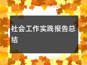 社會(huì)工作實(shí)踐報(bào)告總結(jié)