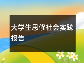 大學(xué)生思修社會(huì)實(shí)踐報(bào)告