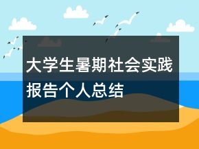 大學(xué)生暑期社會(huì)實(shí)踐報(bào)告?zhèn)€人總結(jié)