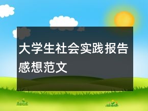 大學(xué)生社會實(shí)踐報(bào)告感想范文