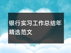 銀行實習工作總結(jié)年精選范文