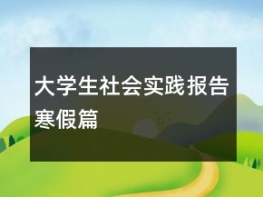大學(xué)生社會(huì)實(shí)踐報(bào)告寒假篇