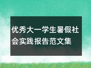 優(yōu)秀大一學(xué)生暑假社會(huì)實(shí)踐報(bào)告范文集錦