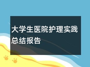 大學(xué)生醫(yī)院護(hù)理實(shí)踐總結(jié)報(bào)告