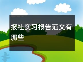 報(bào)社實(shí)習(xí)報(bào)告范文有哪些
