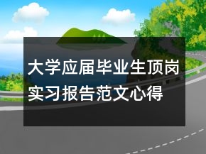 大學應(yīng)屆畢業(yè)生頂崗實習報告范文心得