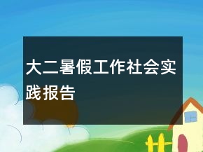大二暑假工作社會實踐報告