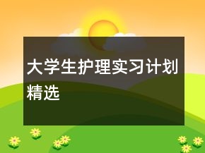 大學(xué)生護(hù)理實(shí)習(xí)計(jì)劃精選