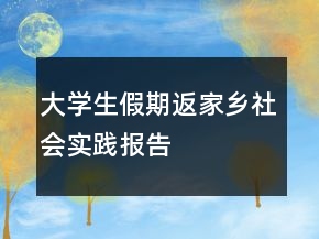大學(xué)生假期返家鄉(xiāng)社會實踐報告