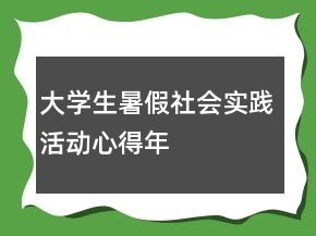 大學(xué)生暑假社會實踐活動心得年