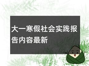 大一寒假社會實(shí)踐報(bào)告內(nèi)容最新
