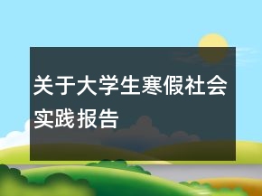 關(guān)于大學(xué)生寒假社會(huì)實(shí)踐報(bào)告