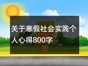 關(guān)于寒假社會(huì)實(shí)踐個(gè)人心得800字