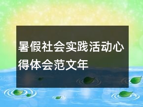 暑假社會(huì)實(shí)踐活動(dòng)心得體會(huì)范文年