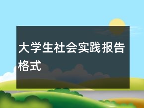 大學(xué)生社會(huì)實(shí)踐報(bào)告格式