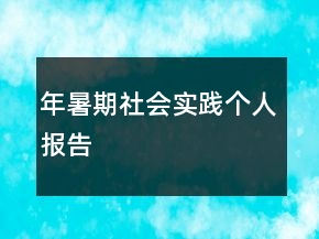年暑期社會實踐個人報告