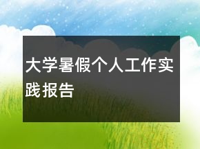 大學(xué)暑假個(gè)人工作實(shí)踐報(bào)告