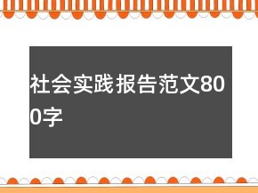 社會(huì)實(shí)踐報(bào)告范文800字