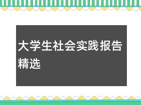 大學(xué)生社會實踐報告精選