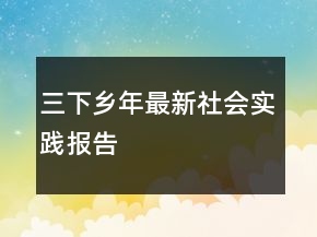 三下鄉(xiāng)年最新社會實踐報告