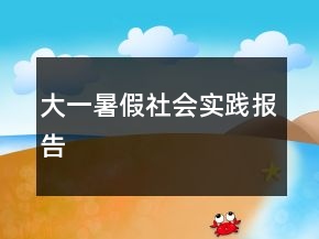大一暑假社會(huì)實(shí)踐報(bào)告