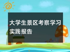大學(xué)生景區(qū)考察學(xué)習(xí)實踐報告