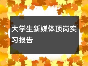 大學(xué)生新媒體頂崗實(shí)習(xí)報(bào)告