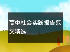 高中社會實踐報告范文精選