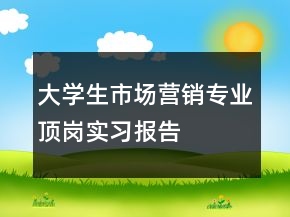 大學(xué)生市場(chǎng)營銷專業(yè)頂崗實(shí)習(xí)報(bào)告