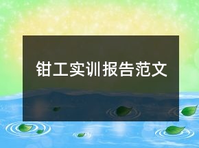 鉗工實訓報告范文