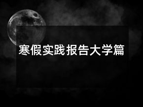 寒假實(shí)踐報(bào)告大學(xué)篇