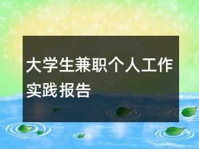 大學(xué)生兼職個人工作實踐報告