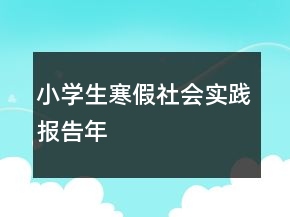 小學生寒假社會實踐報告年