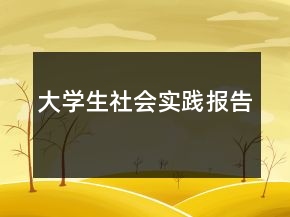 大學生社會實踐報告