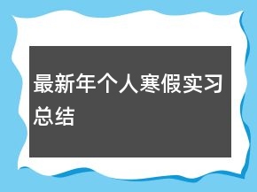 最新年個(gè)人寒假實(shí)習(xí)總結(jié)