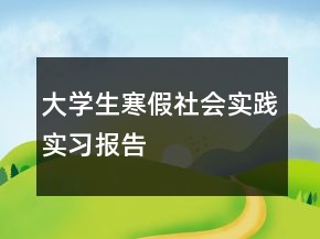 大學生寒假社會實踐實習報告