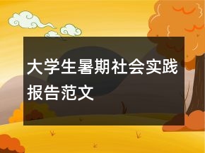 大學(xué)生暑期社會實踐報告范文