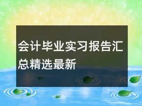 會計(jì)畢業(yè)實(shí)習(xí)報(bào)告匯總精選最新