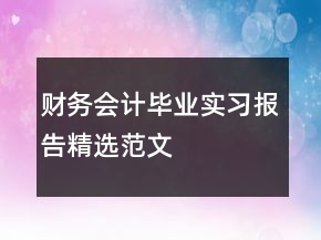 財(cái)務(wù)會(huì)計(jì)畢業(yè)實(shí)習(xí)報(bào)告精選范文