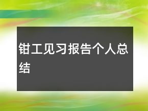 鉗工見習報告?zhèn)€人總結
